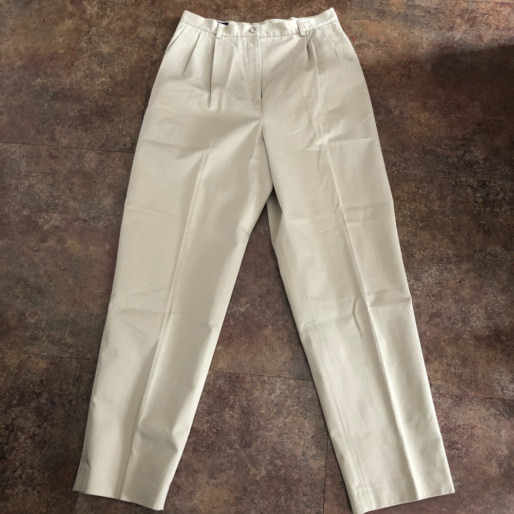Lands End Pants Size 10 Tall Beige Chino 71005